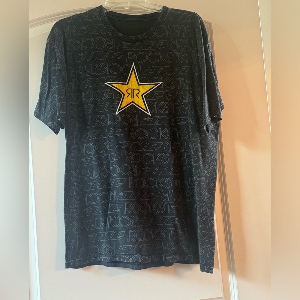 Rockstar Black Tee with Yellow Star